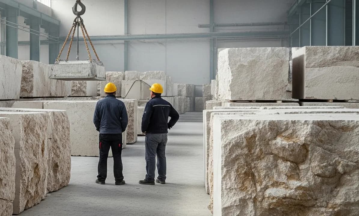 Marble blocks in our warehouse