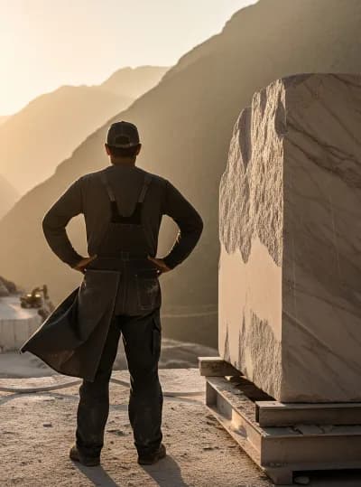 Marble block at the quarry